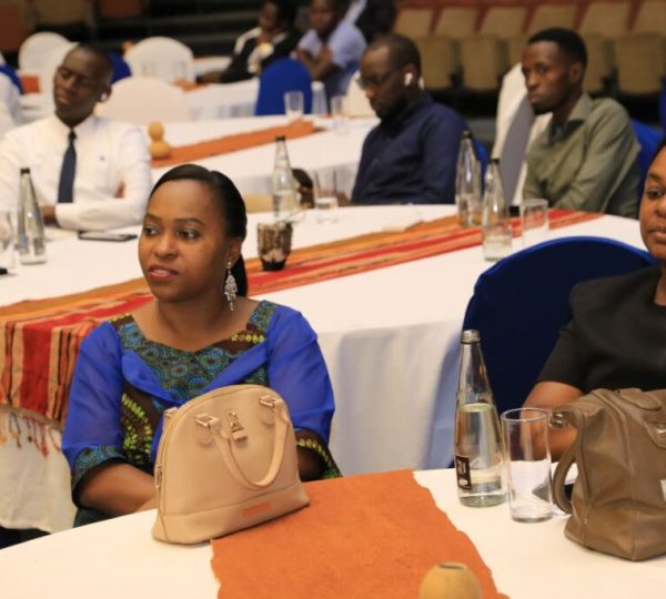 Dr. Cindy Evelyn Magara, Director of Nyati Motion Pictures (left) the developers of the Omukama Cwa II Kabalega Documentary together with a colleague attending the lecture.